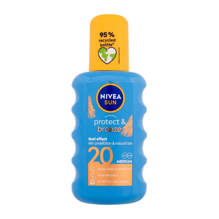 Nivea Sun Protect &amp; Bronze Sun Spray SPF20 Fényvédő készítmény testre 200 ml