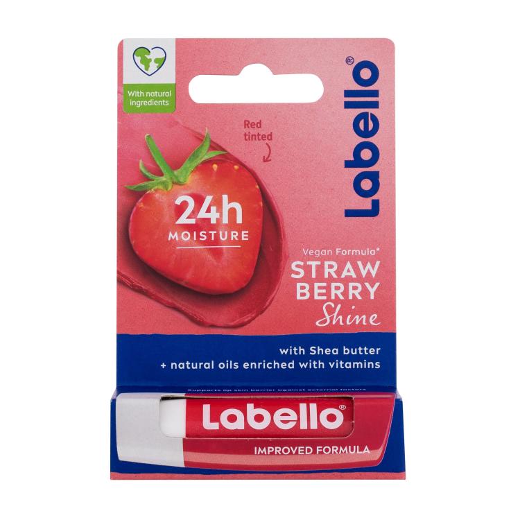Labello Strawberry Shine 24h Moisture Lip Balm Ajakbalzsam nőknek 4,8 g
