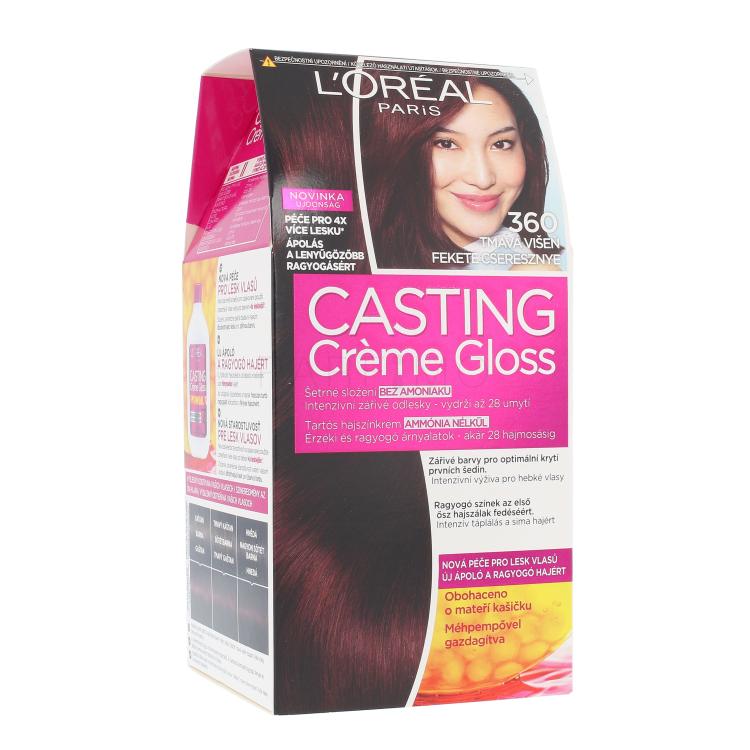 L&#039;Oréal Paris Casting Creme Gloss Hajfesték nőknek 48 ml Változat 360 Black Cherry