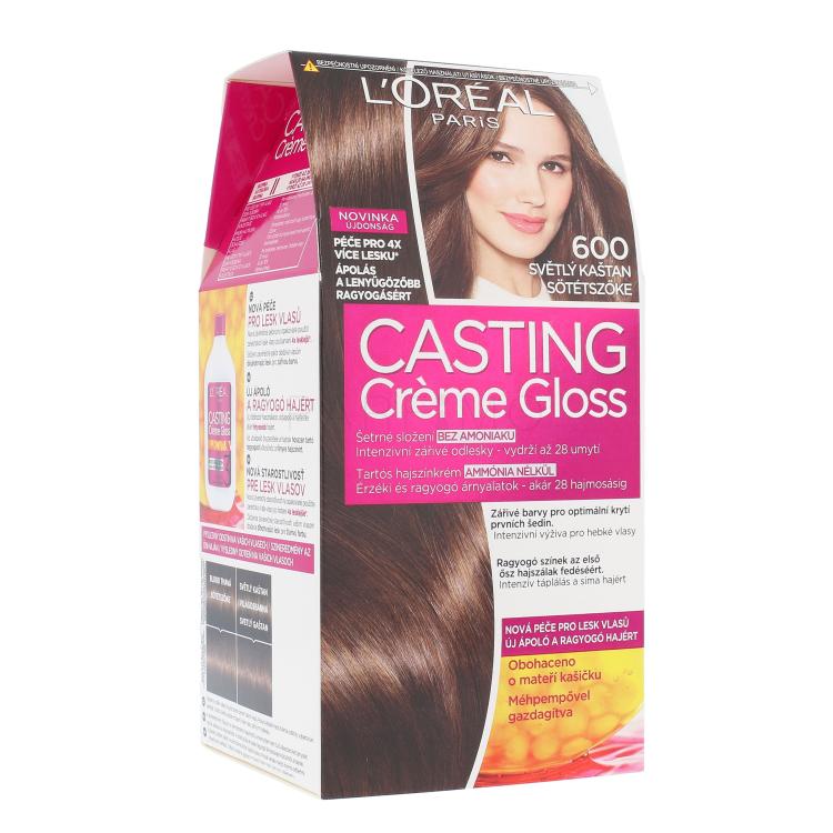 L&#039;Oréal Paris Casting Creme Gloss Hajfesték nőknek 48 ml Változat 600 Light Brown
