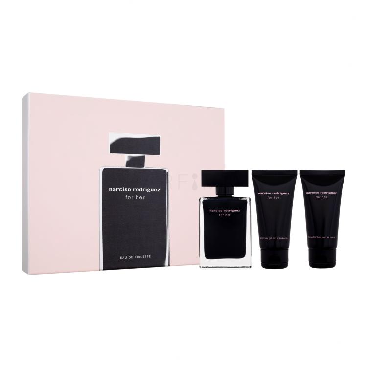 Narciso Rodriguez For Her Ajándékcsomagok eau de toilette 50 ml + testápoló tej 50 ml + tusfürdő 50 ml