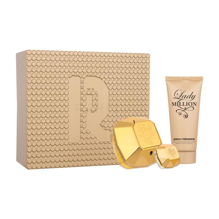 Paco Rabanne Lady Million Ajándékcsomagok eau de parfum 80 ml + testápoló tej 100 ml + eau de parfum 5 ml