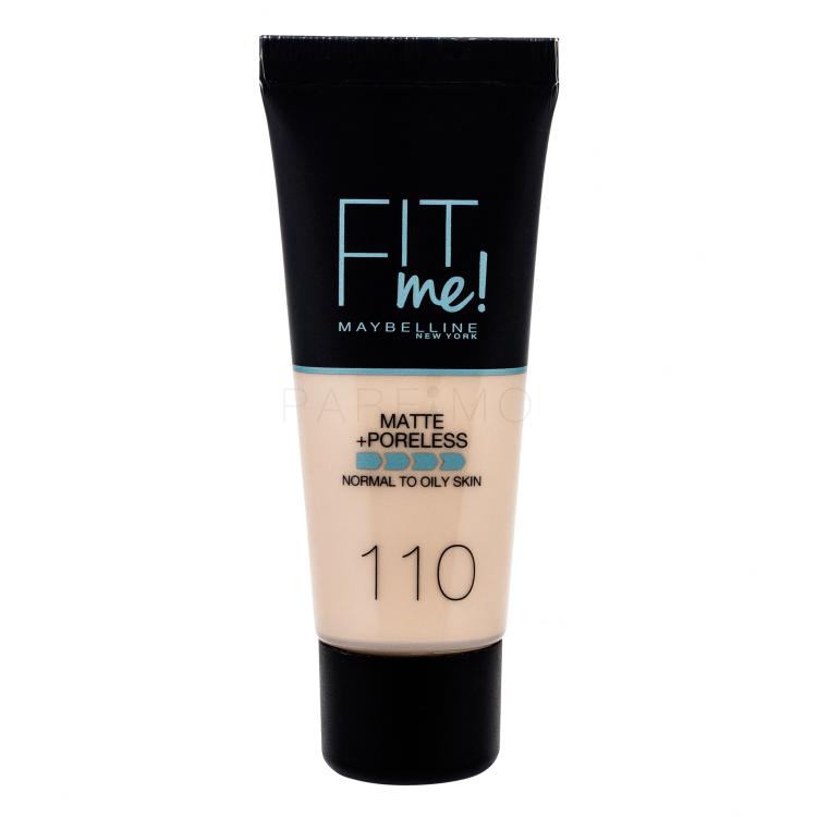 Maybelline Fit Me! Matte + Poreless Alapozó nőknek 30 ml Változat 110 Porcelain