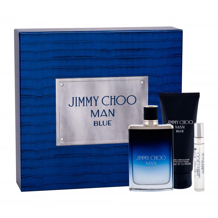 Jimmy Choo Jimmy Choo Man Blue Ajándékcsomagok Eau de Toilette 100 ml + Eau de Toilette 7,5 ml + borotválkozás utáni balzsam 100 ml