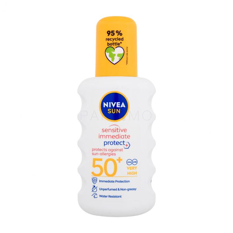 Nivea Sun Sensitive Immediate Protect+ Sun-Allergy SPF50+ Fényvédő készítmény testre 200 ml