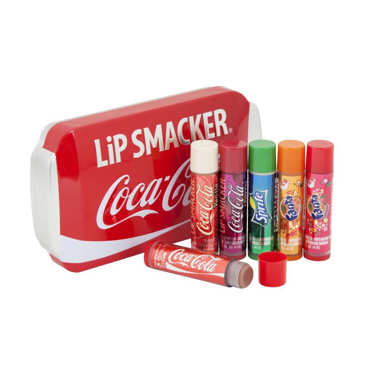 Lip Smacker Coca-Cola Lip Balm Ajándékcsomagok ajakbalzsam 6 x 4 g + fémdoboz