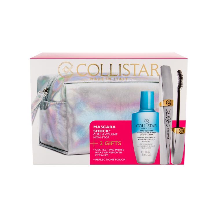 Collistar Shock Ajándékcsomagok szempillaspirál 8 ml + Gentle Two Phase kétfázisú sminklemosó 50 ml + kozmetikai táska