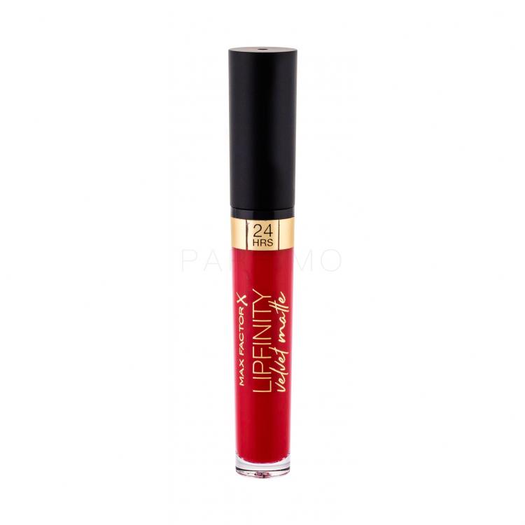 Max Factor Lipfinity Velvet Matte 24HRS Rúzs nőknek 3,5 ml Változat 025 Red Luxury