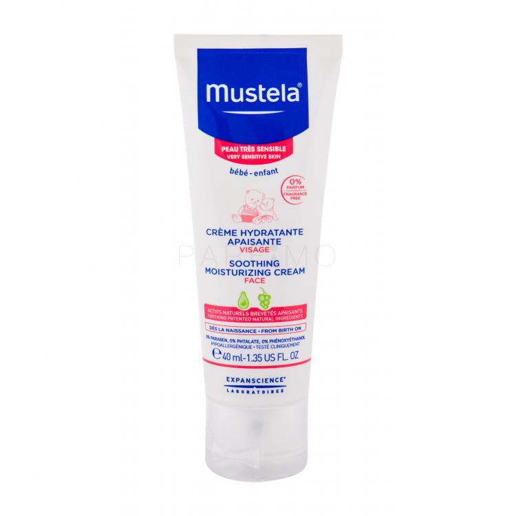 Mustela Bébé Soothing Moisturizing Face Cream Nappali arckrém gyermekeknek 40 ml