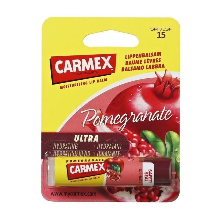 Carmex Ultra Moisturising Lip Balm Pomegranate SPF15 Ajakbalzsam nőknek 4,25 g